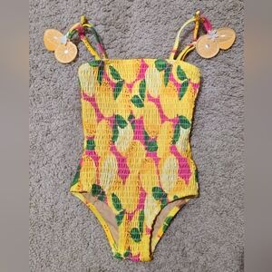 Vibrant Lemon Print Swimsuit